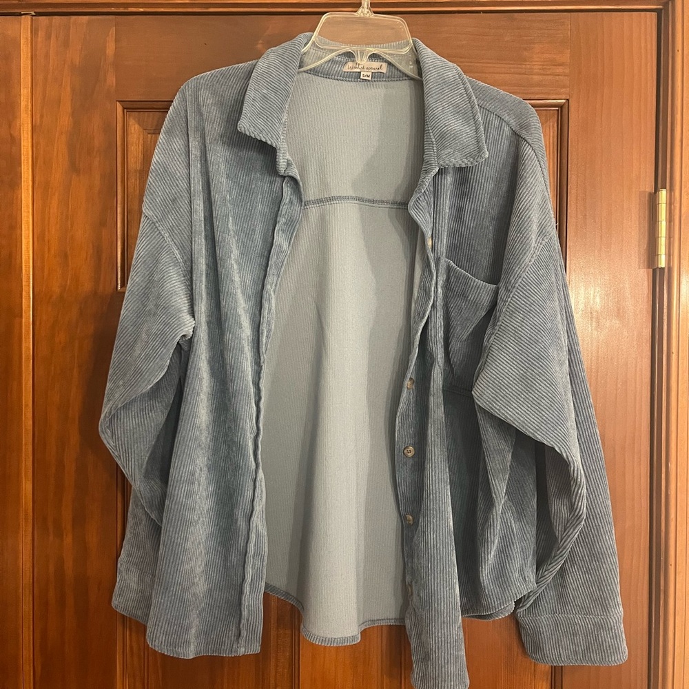 Wishlist apparel Blue Corduroy Shirt Jacket